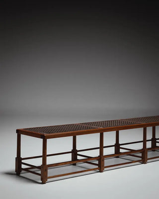 Wood and Leather Bench - Cadre Bench